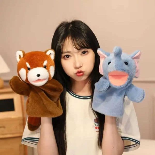 Hand Finger Frog Animal Hand Puppet Duck Storytelling Stuffed Shark Early Education Soft Hand Finger Story Puppet Interactive L2605198RTB