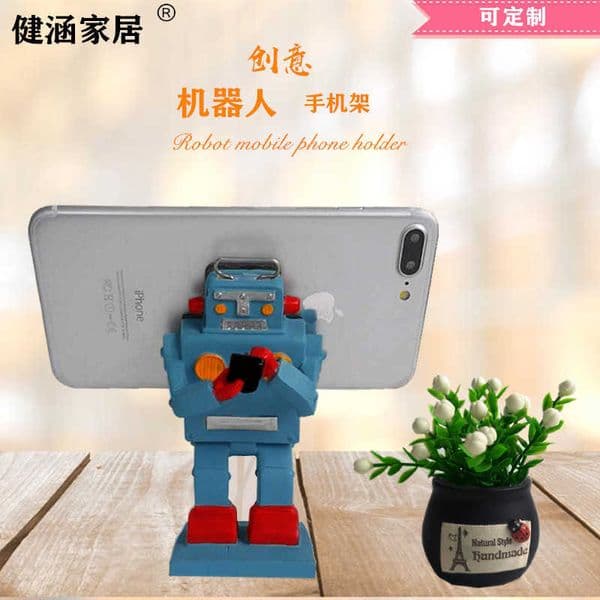 Punk Style Robot Phone Stand Desktop Phone Holder Robot Lazy Person Special Tablet Stand Base Ornament L260519UL8A
