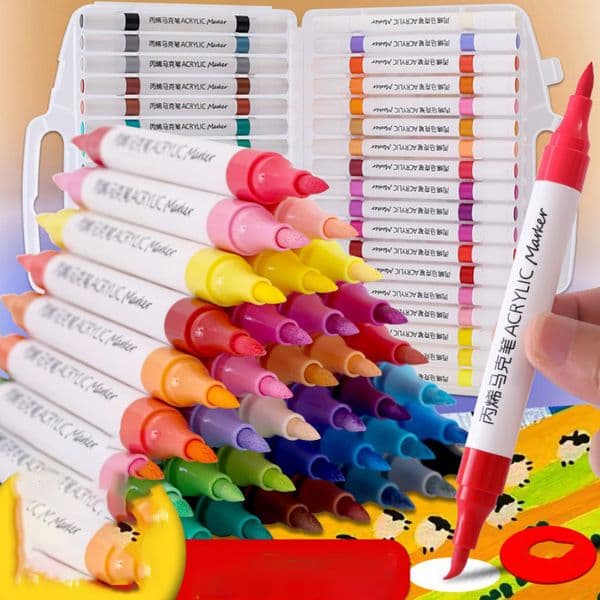 96color marker soft-tip dual-head acrylic painting pen student graffiti layering colors watercolor notebook highlighter