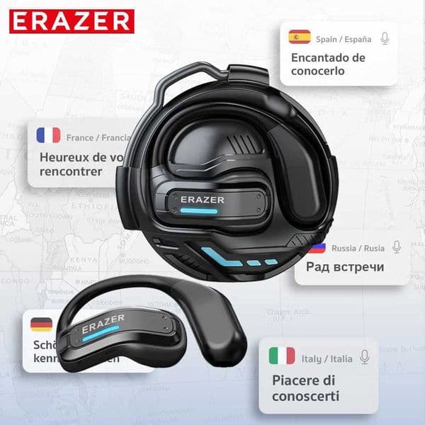 ERAZER X8 AI Translator Earplug Game Bluetooth 54 Wireless Headphone Conversation Translation Offline TranslationwithMicrophone Z260519
