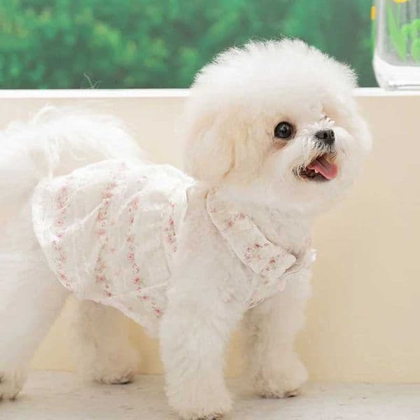 Japanese Style Puppy Dress Teddy Dloral Suspender Small and medium-sized Dogs Summer Clothes Open Button Skirt for MalteseT260519