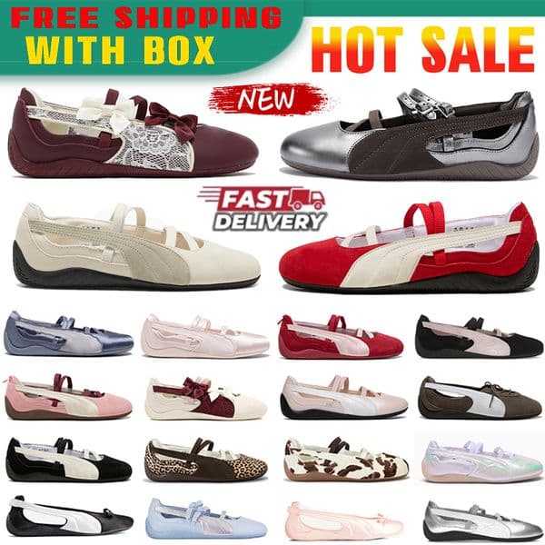 With box 34-46 Shoes Designer Women Speedcats Ballet Flats Mary Jane Dress Shoe Free Shipping Maroon Ivory Red white Womens Paris Germany Maryjane Suede Sandals