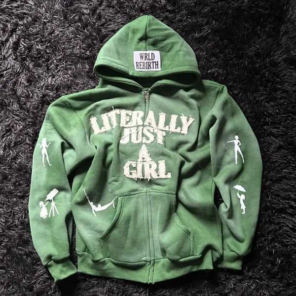 Fashion Cartoon Letter Pattern Loose Hoodie Gothic Hip-Hop Popular Casual Sports Coats Punk Men Women Zip Up Sweatshirt Q260519