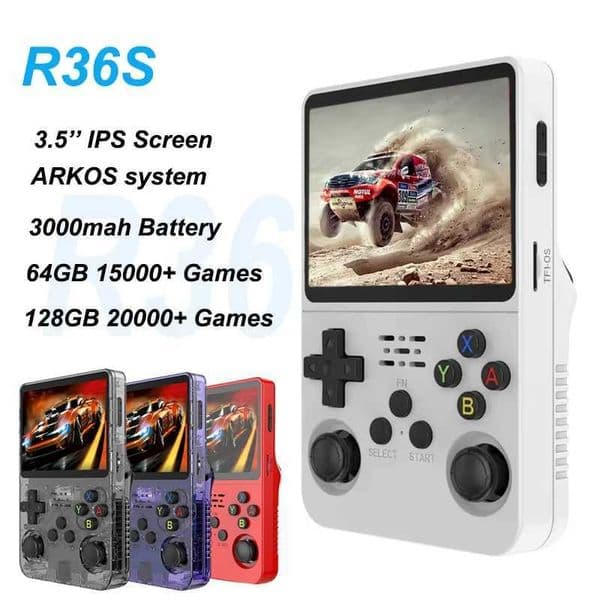 Original Arkos R36S Retro Game Console 128GB Handheld 35 Inch IPS Screen Portable Pocket Video Player 64GB Consola Kid Gift L260519N2VO