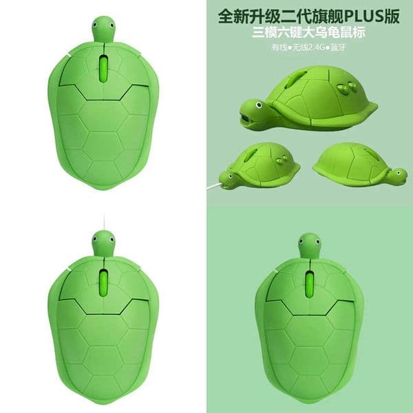 Turtle Mouse Wireless Bluetooth Rechargeable Silent Ergonomic Optical Mouse With Side Buttons Universal For Laptop Desktop PC Z2605192REE