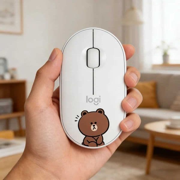 Logitech M350 Pebble Wireless Mouse Bluetooth 24G Dual Mode 90 Silent Click Slim Portable for Office PC Laptop Mac Z260519