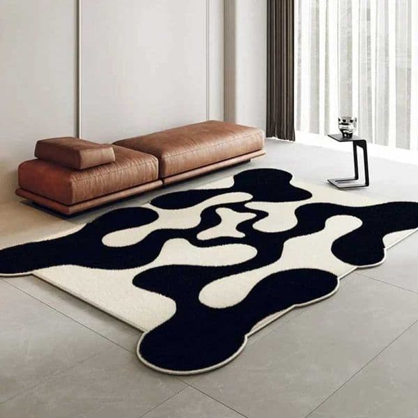 Large Area Irregular Minimalist Art Carpet Black Line Living Room Bedroom Bedside Soft Comfortable Home Decor RugJ260519