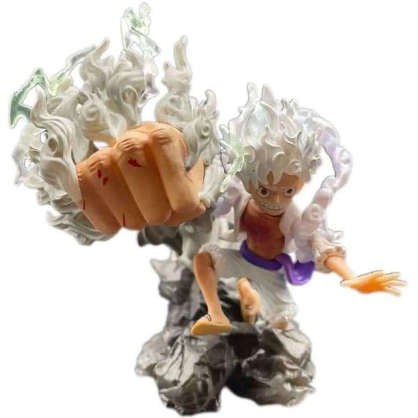 Handsome Figure Red Coat Straw Hat Anime SD Nika Luffy Model Ornament Collectible Gift 26L0519