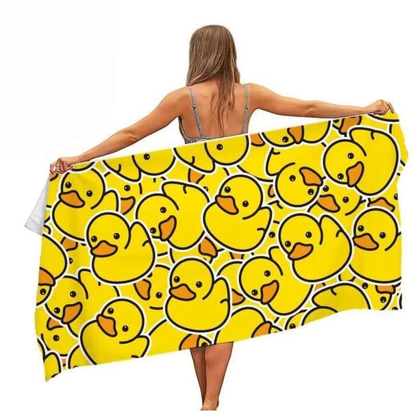 Extra Large Quick-drying Microfiber Beach Towel with Chic Duck Design - Super Absorbent, Lightweight and Stylish 26Y0519