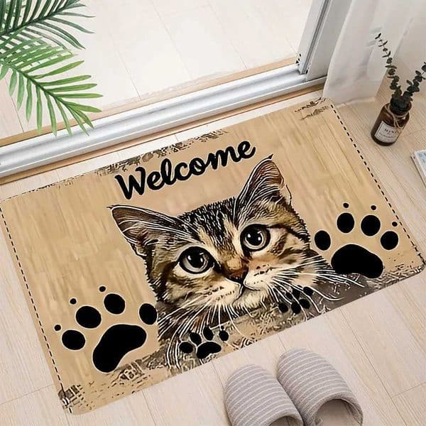 VIKAMA Cartoon Cute Cat Carpet Soft Doormat Welcome Mat Living Room Carpet Kitchen Rug For Bedroom Outdoor Carpet Home Dec L260519