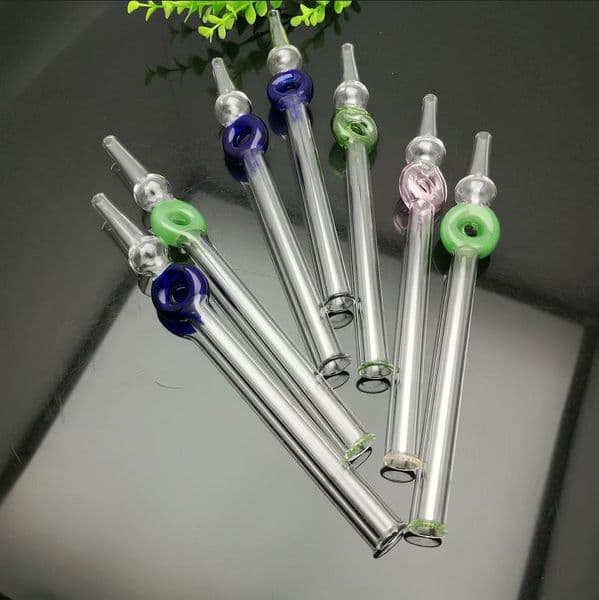 new Europe and Americaglass pipe bubbler smoking pipe water Glass bong Color ball and ring lengthened glass suction nozzle