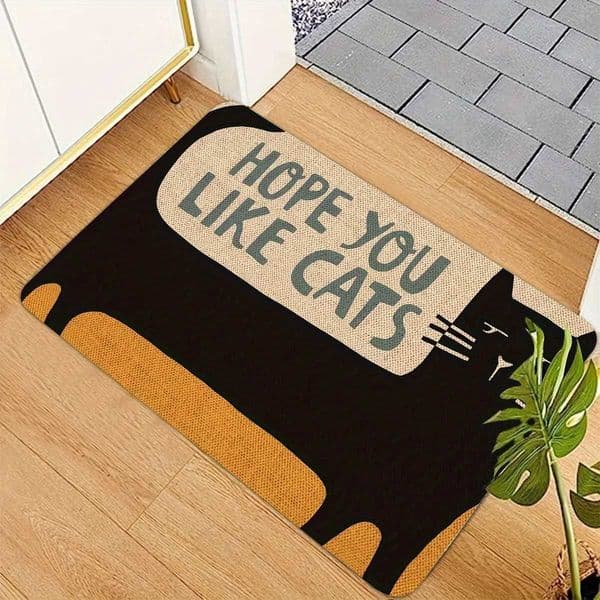 VIKAMA Cartoon Black Cat Carpet Cute Carpet Doormat Soft Welcome Mat Living Room Carpet Rug For Bedroom Outdoor Carpet Home DecoJ260519
