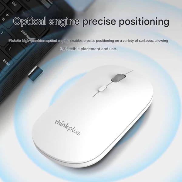 Original Lenovo Thinkplus M20 Wireless Mouse 2.4GHz Portable USB Optical Computer Mice for Laptop PC Office Business