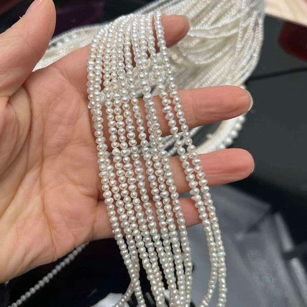 A 3-4mm Potato-shaped Matte Natural Freshwater Pearl Semi-finished Bead for Jewelry Making DIY Necklace Bracelet Accessories