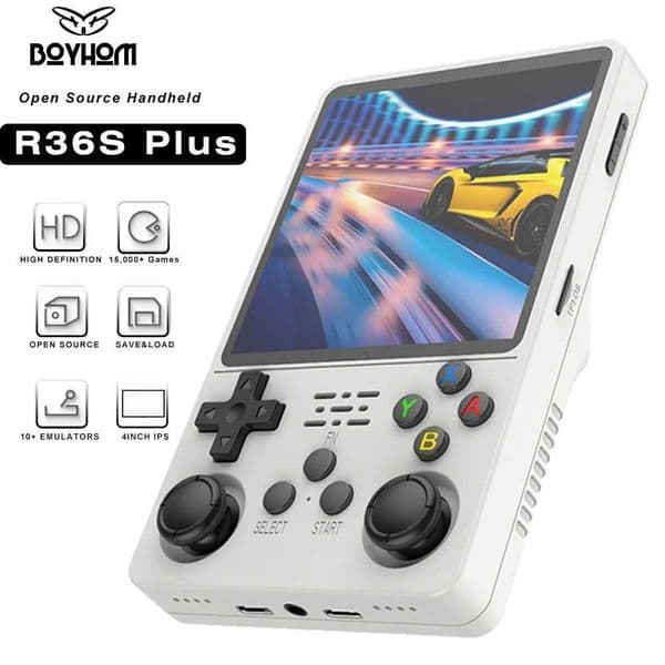 BOYHOM R36PLUS Retro Handheld Console 4 Inch IPS Screen 64GB 128G WiFi NES SNES Game Boy Advance N64 PS1 PSP Emulator L260519KA5A