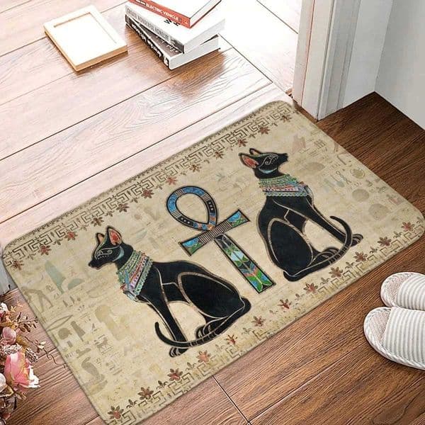 Ancient Egypt Egyptian Anti-Slip Entrance Doormat Home Decoration Cats and Ankh Cross Hallway Long Rugs Kitchen Floor Mat L260519