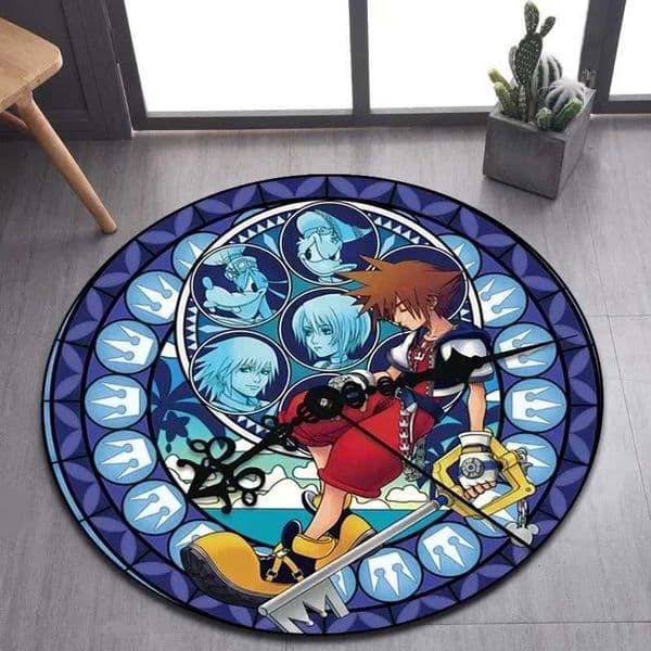 Kingdom Hearts Cartoon Pattern Area Rug Round Floor Mat Living Room Carpet Bathroom Kitchen Rug Doormat Non-slip Floor Mat L260519