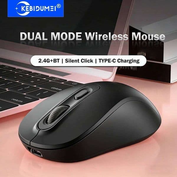 KEBIDUMEI Dual Mode 2.4G Wireless Bluetooth Gaming Rechargeable Mouse Office Silent Click Mice For PC Laptop W260519