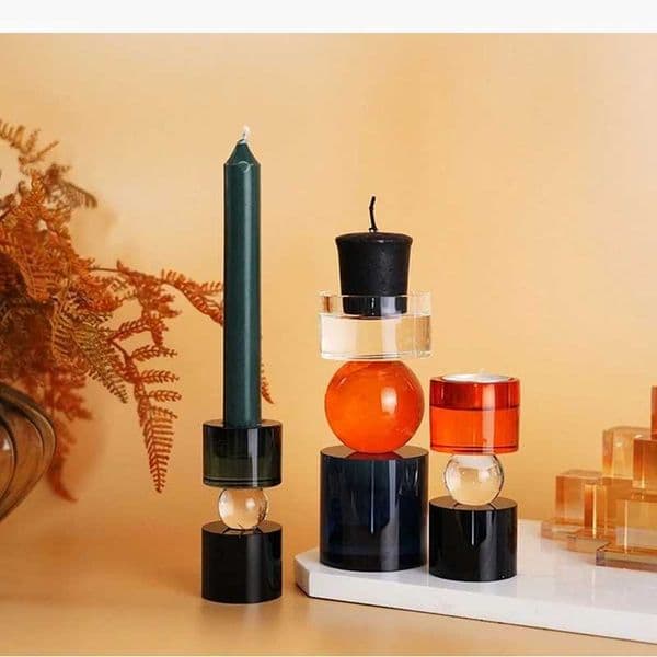 Candle Desk Decoration Transparent Candlestick Wax Melt Home Container L260519