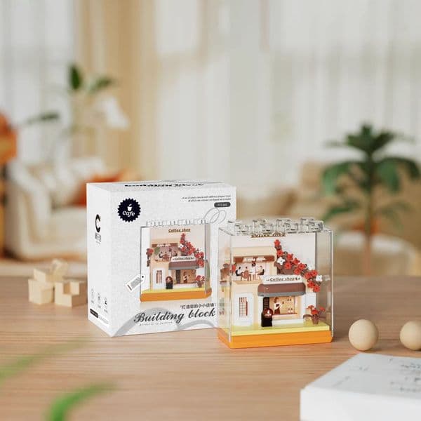 Free shipping A small store selling miniature street scenery building blocks children's educational puzzle assembly toys and models Hot