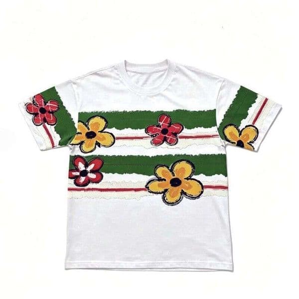 2026 Pure Cotton Men's Style Summer New Printed Short Sleeve Light Luxury Trendy Fashion Casual Shirt