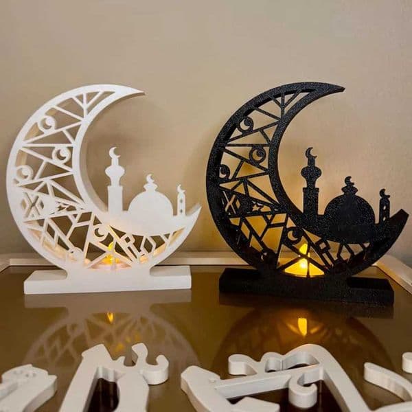 Cross-Border Middle Eastern Style Crescent Mosque Hollowed-Out Decorative Candle Holder Ornament For Ramadan Warm Ethnic-Style H L260519