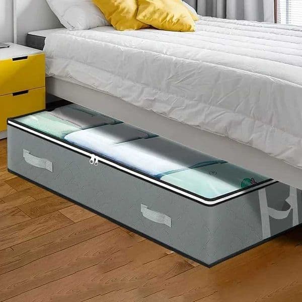 1pc/2pcs/3pcs Dustproof Under Bed Storage Box with Reinforced Handles for Comforter Blanket Pillow and Toys Bedroom Accessories C260518