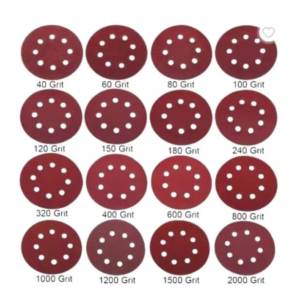 Bulk Office school Supplies Wholesale Red 5 8 Hole Flocking Alumina 125 Air Abrasive Polishing Sandpaper Set 10 Pieces Of Each Coarse Sand Free Shipping 2