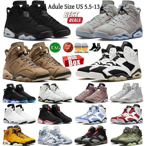 with box 6 6s basketball shoes High quality sneakers for men women Reverse Oreo Black Infrared Aqua Cool Grey UNC Georgetown Metallic Silver Black Cat training shoes