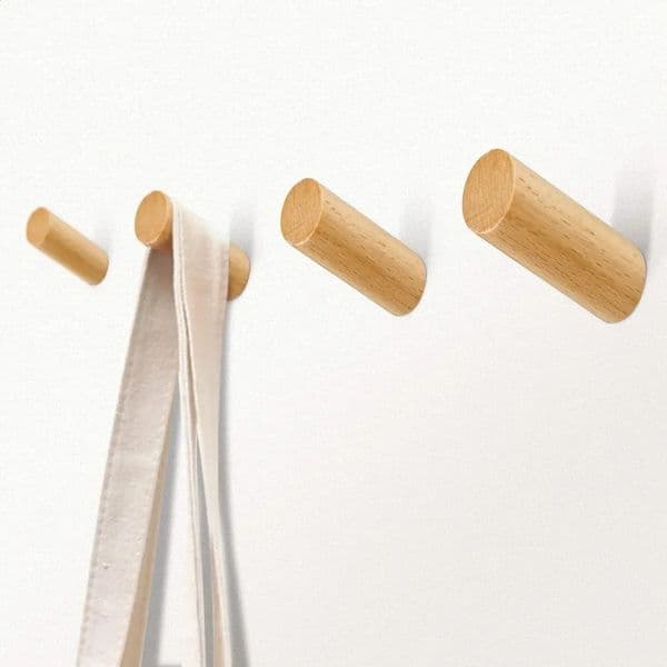 1-40Pcs Wooden Wall Mounted Hooks for Clothes Scarves Hats Coats Simple Room Decor Storage Towel Rack Home Organizer Hanger 260518