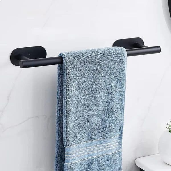 Self-Adhesive Stainless Steel Hand Towel Holder Punch-Free No Drill Towel Bar and Shower Rack for Bathroom Wall Mount 260518