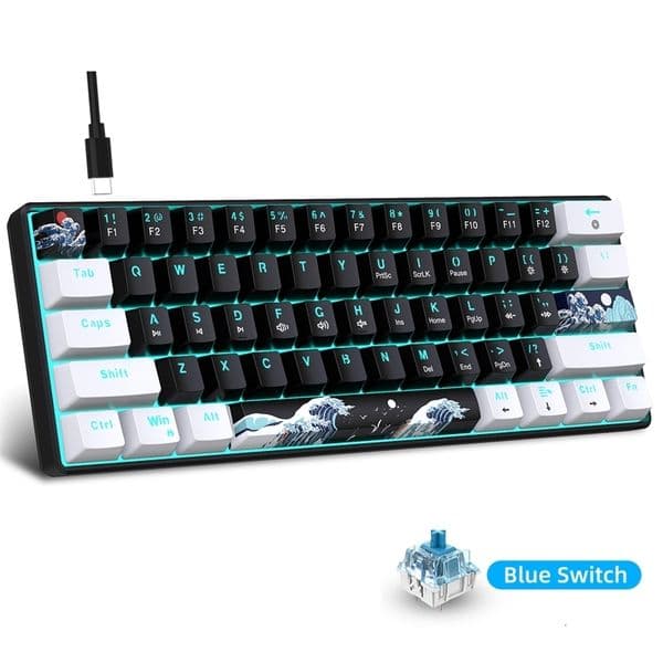 60 Mechanical Keyboard Gaming With e Switches And Sea Backlit Small Compact y260506 Y260525