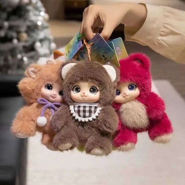 18cm /Kawaii Cute Animals Vinyl Face Plush Toys Animal Toys Pendant Rabbit Bear Sheep Gift for Animal Enthusiasts Kids Hang Bag L260518XPGU
