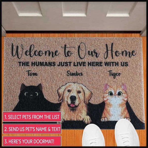 Personalized Dog Cat Doormat Pets Welcome Mats Hallway Doorway PVC Rugs Custom Floor Mat Carpet Dust Proof Outdoor Home Decor L260519
