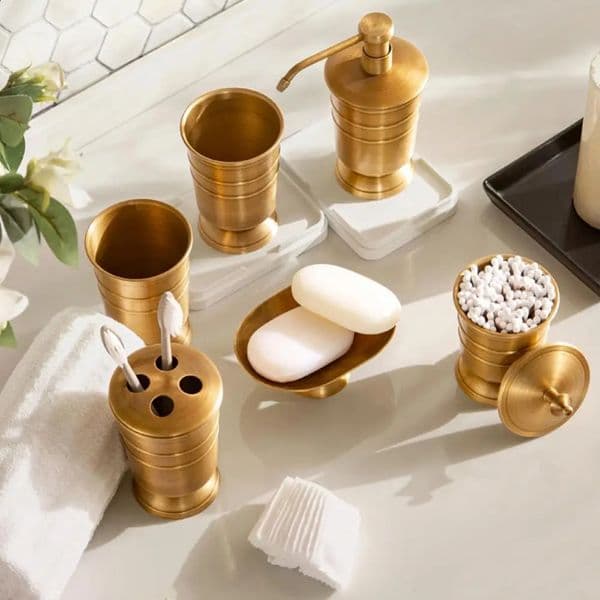 1Pc Copper Mouth Cup Soap Dispenser Dish Toothbrush Holder Home Cleaning Supply Gargle Cup Storage Tank 260518