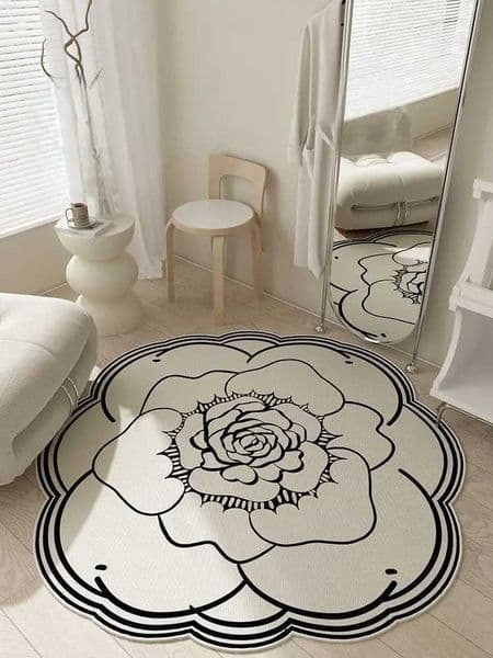 VIKAMA Small Fragrance Camellia Flower Carpet For Living Room Closet Easy To Clean Floor Mat Bedroom Carpet Home DecorationJ260519