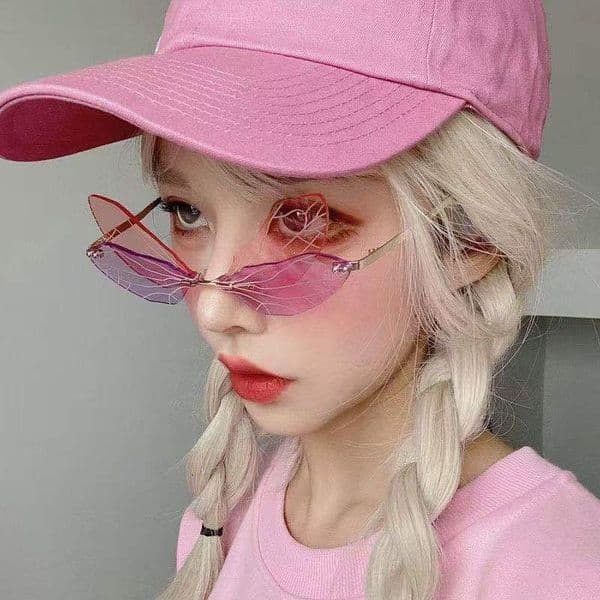 Unique Dragonfly Wing Sunglasses For Women, Exaggerated Gradient Color Prom And Fashion Show, Trendy Ins Glasses With UV Protection