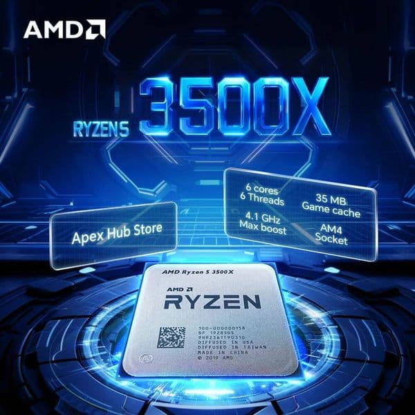 AMD Ryzen 5 3500X 6-Core 6-Tread Compatible with B450 motherboard AM4 41GHz 65W 7NM L332M R5 3500X DDR4 but no without fan