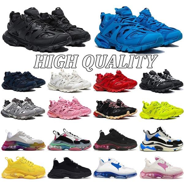 Designer sneakers triple s trendy stylish chunky casual shoes men women hot black white light yellow blue red pink outdoor platform tracks trainers outdoor shoes