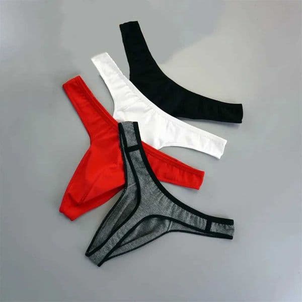 Big Pouch Thong Men Cotton Tangas Sports Running Underwear Seamless Male G-string Plus Size M-XXXL Z260519
