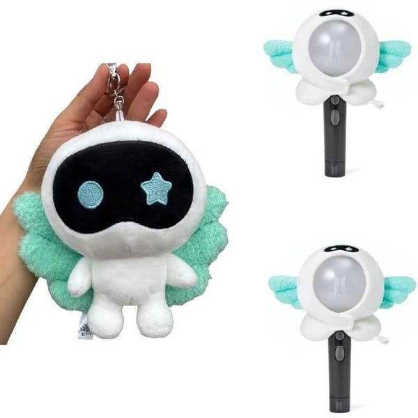 Korea Wootteo Plush Toy Kawaii Stuffed Doll for Backpack Pendant Wave New JIN Design Astronaut Wings Keychain Fans Support Gift L260518PXEP