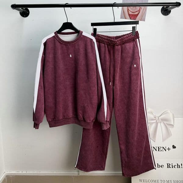 Designer womens tracksuits luxury long sleeve shirts letter print Leisure round neck set suit ladies stripe printed breathable sportsuits patchwork trousers