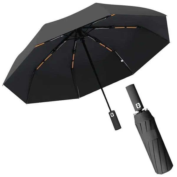 Solid Color 16/24 Bone Automatic Umbrella with Light Collapsible Windproof UV Protection Super Strong Sunshade Portable Design C260520