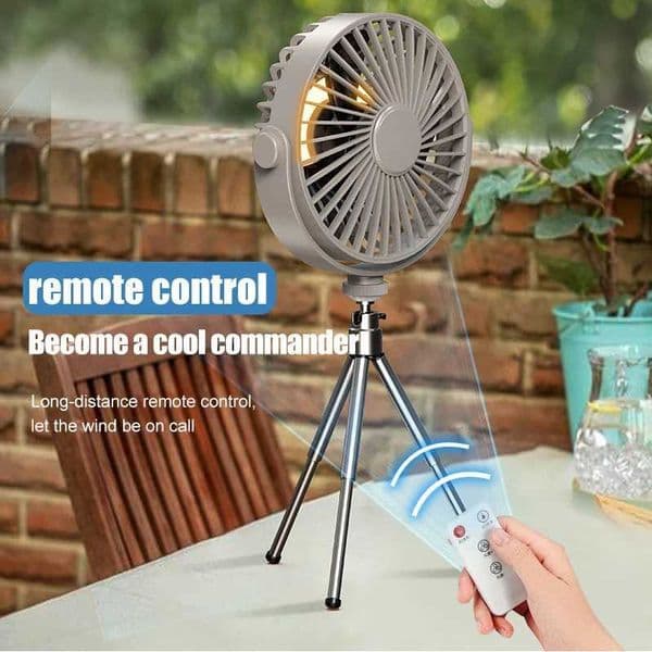 Tripod Stand Desk Air Cooling Blower Rotation Camping Ceiling Fan With Night Light Outdoor USB Chargeable Conditioning Cooler T260520