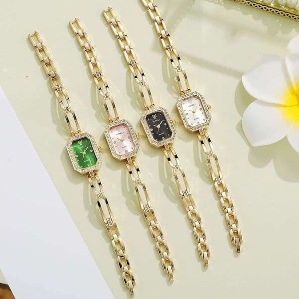 Fashion Bracelet Watches Simple Luxury Gold Small Dial Rhinestone Quartz Watch Woman Elegant Dress Ladie Wristwatch Clock S260519