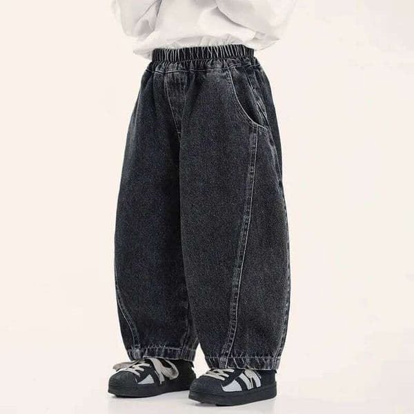 2025 New Korean Fashion Boys Denim Pants Autumn Spring Casual Trousers for Toddlers & Kids Ages 2-8 All-match Jeans 26W0520