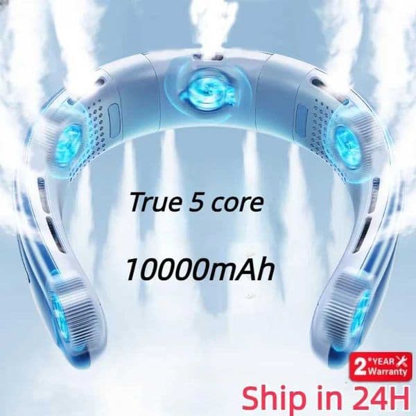 Portable Neck Fan 10000mAh Rechargeable Fan Mini 3-Speeds Large Wind Outdoor Silent Electric Ventilador for Home Camping Outdoor T260520