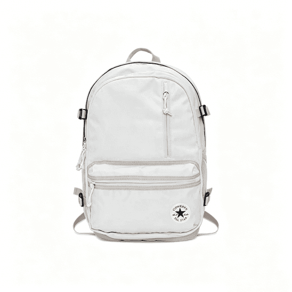 Converse Straight Edge Off White Backpack Polyester Zipper Design Casual Sports Fitness Travel School Bag Regular Size Unisex Couple Daily Shoulder Backpack