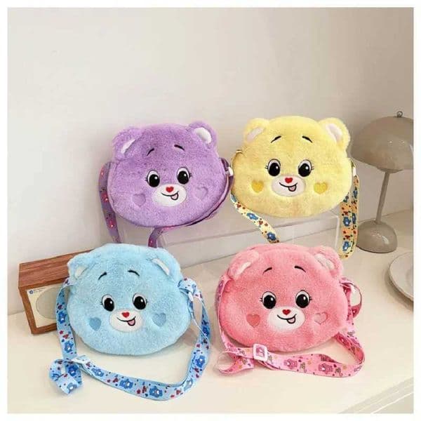 New Care Bears cartoon rainbow love bear diagonal cross bag decoration travel shoulder bag plush bag birthday gift toy L260518USSK