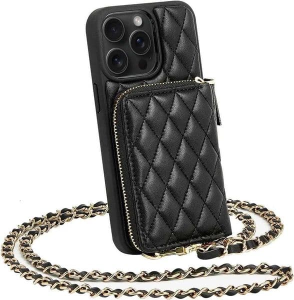 Diamond embroidery thread phone case crossbody chain card bag portable for iPhone 16 15 14 13 12 11 promaxZHR260520